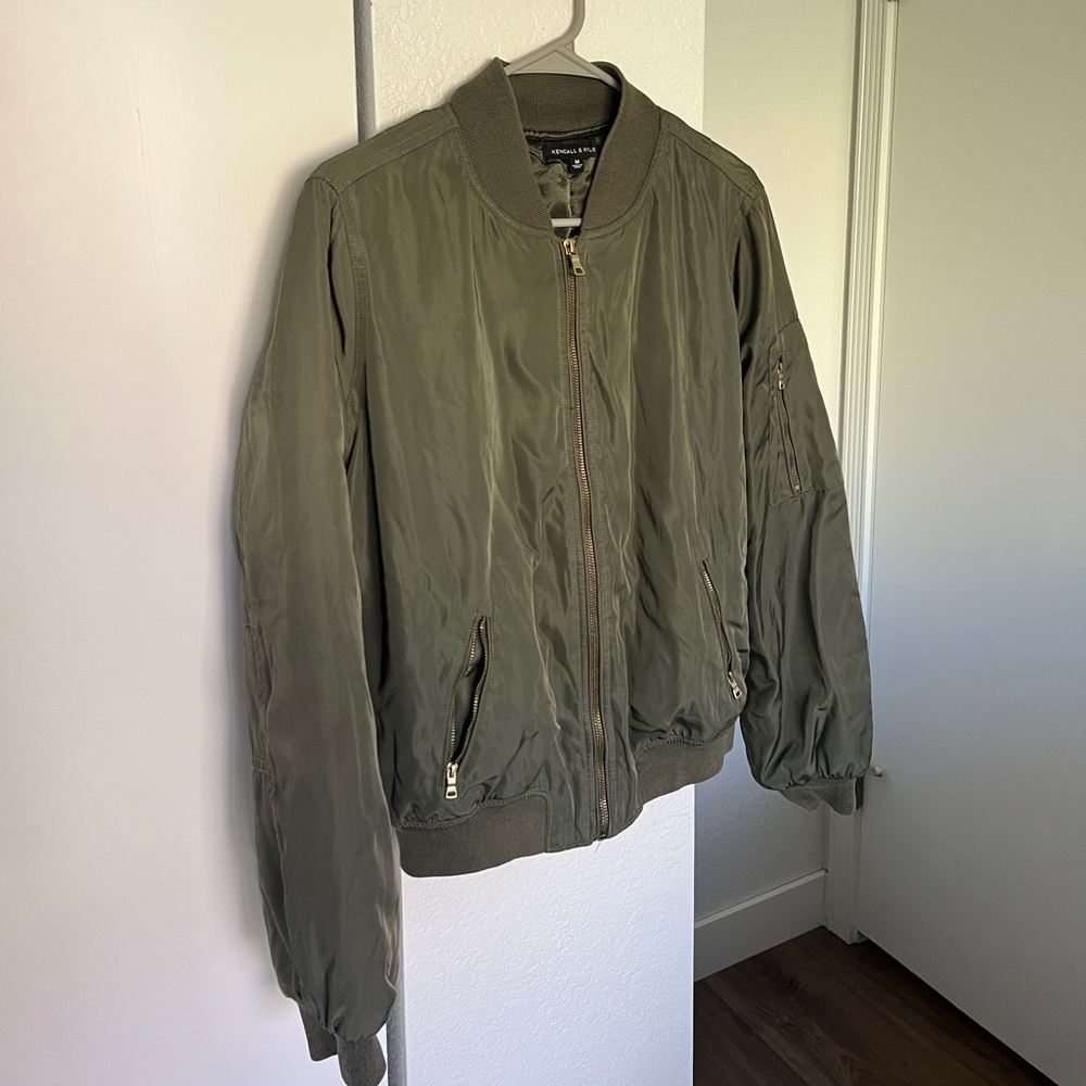 Army green bomber jacket